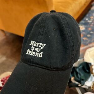 "Harry is my friend" Black Embroidered Baseball Cap